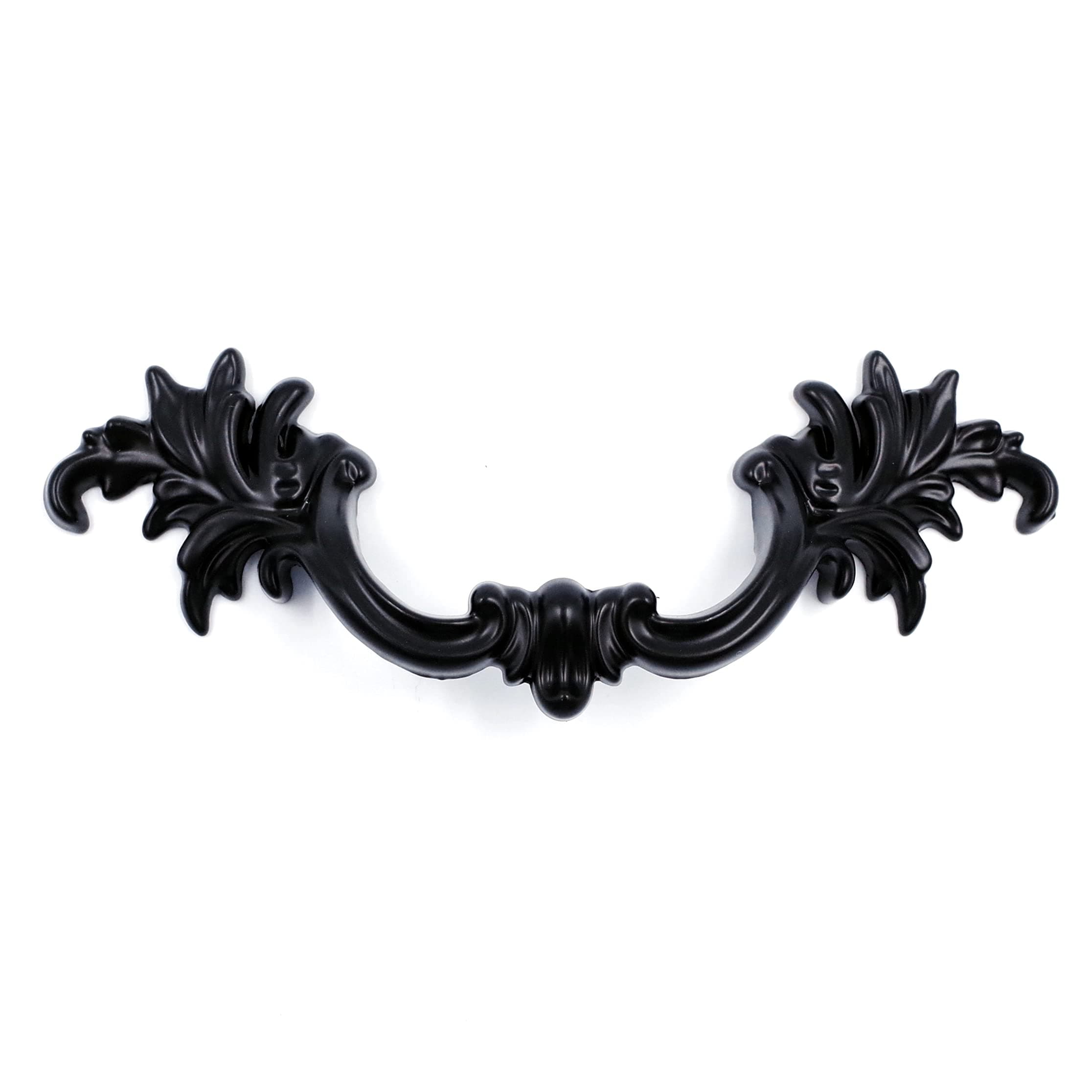 Jetland French Provincial Drawer Pulls - 6-Pack, Flat Black, 3" Hole Centers, Vintage Shabby Chic Pulls for Dresser Nightstand Cabinet, PW1618076