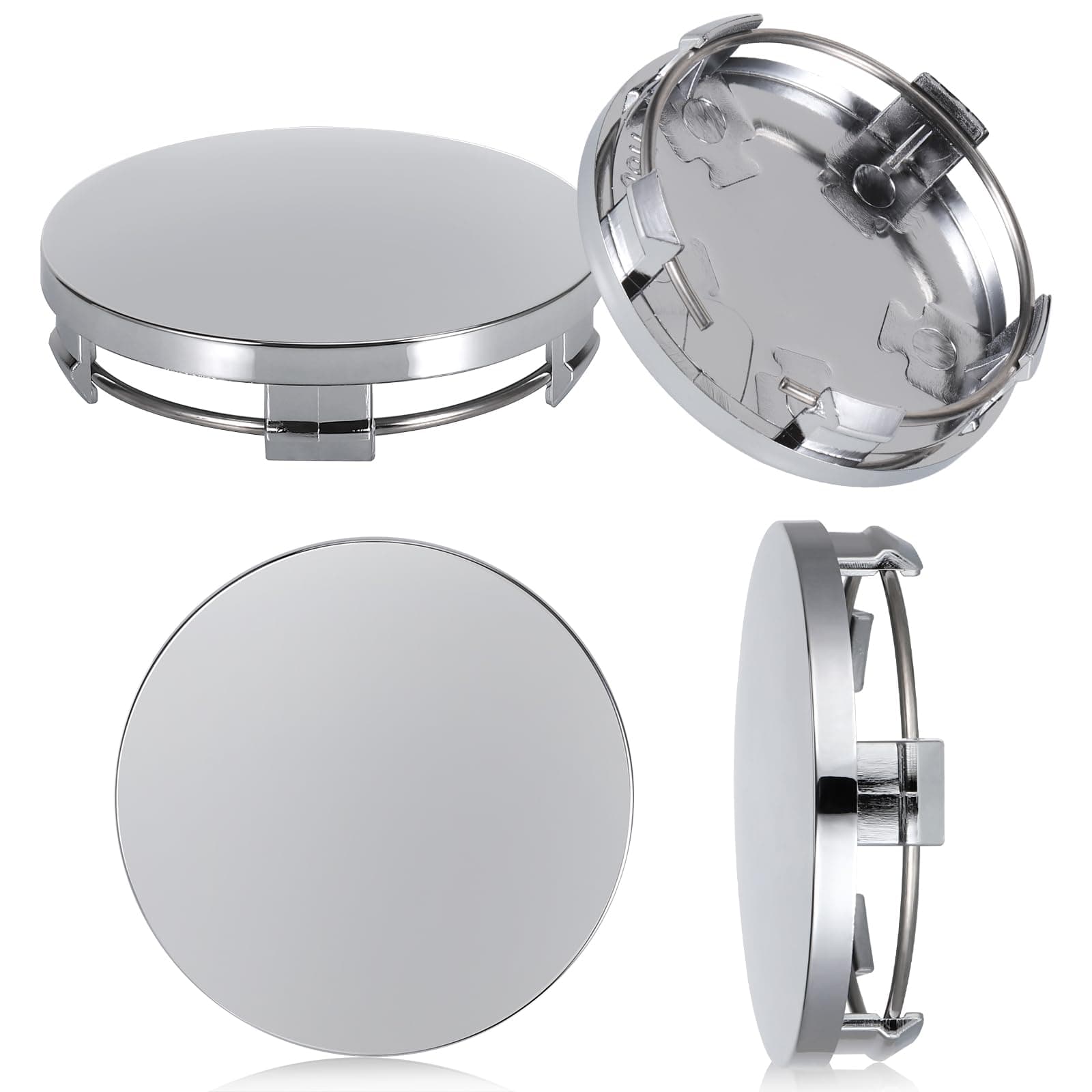 4Pcs Hub Centre Caps 60mm, Universal Wheel Hub Caps, Stable Car Wheel Center Hub Caps Replacement Compatible with VW and Audi Alloy Wheel, Silvery (OD 60mm ID 56mm)