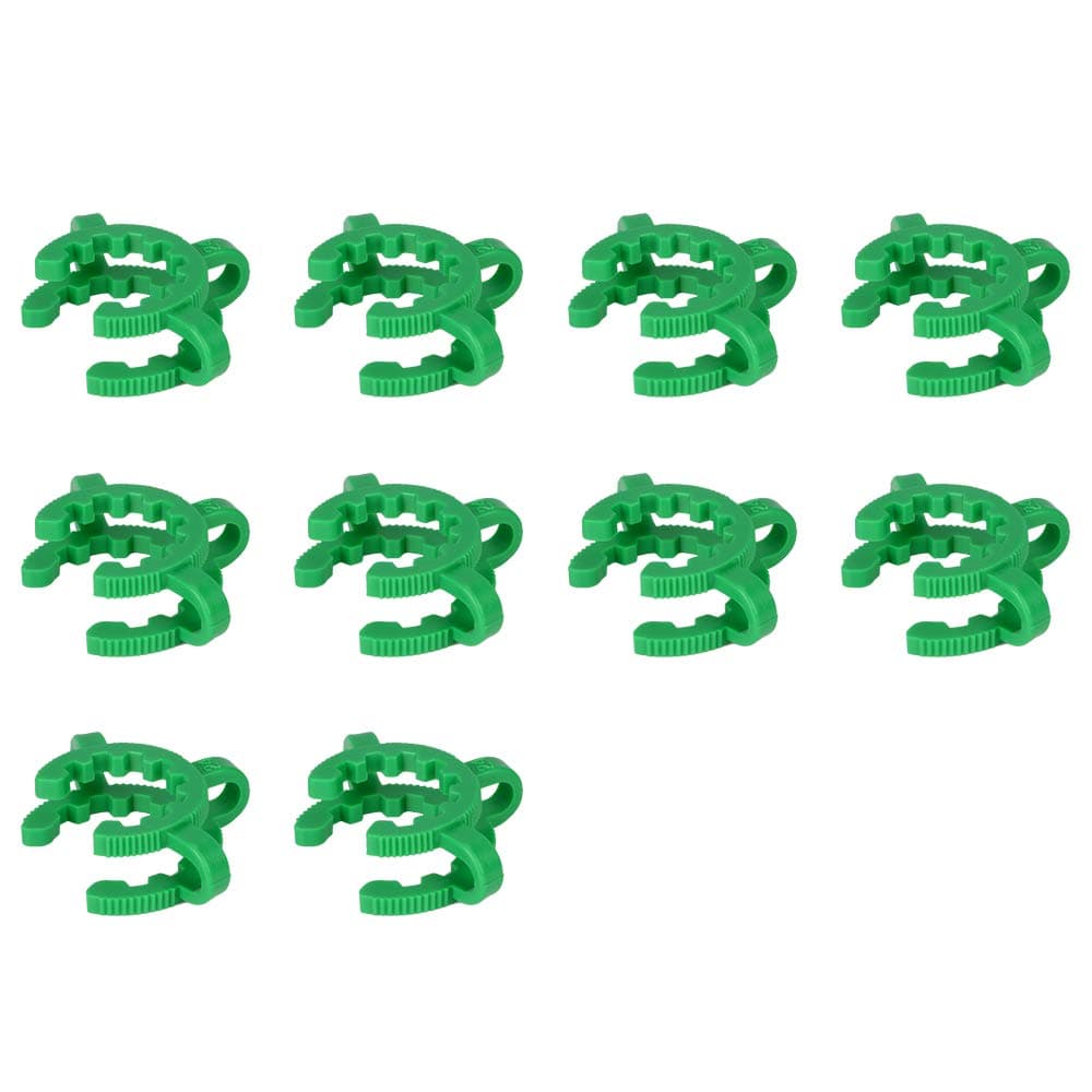Plastic Joint Clips, 10 pcs 24 mm Lab Keck Clamp #24 Keck Clips for 24/40 Joint Glass Standard Conical Interface Clip Ground Glass Joint Lab Accessory, Green