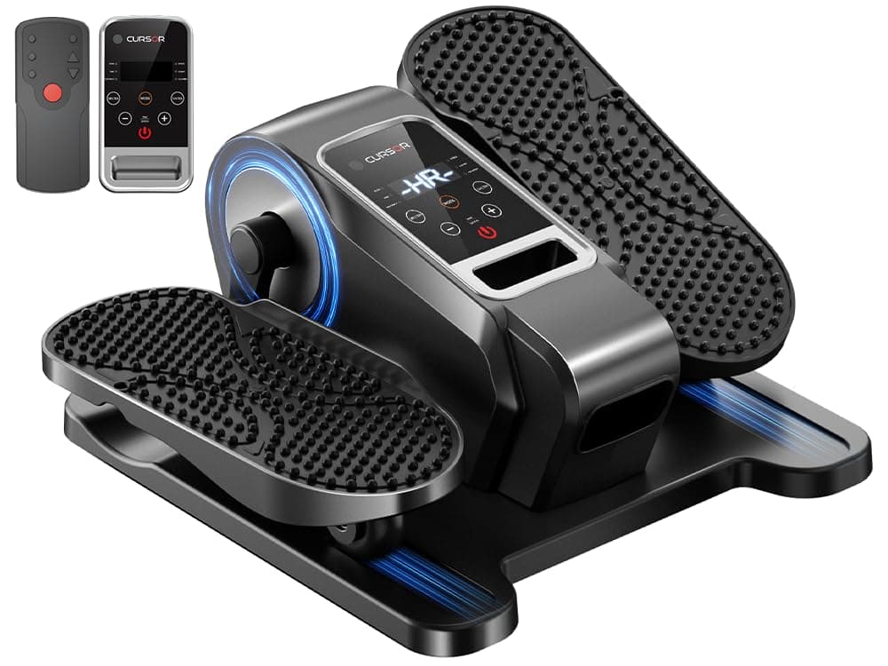 Under Desk Elliptical Machine, Electric Seated Pedal Exerciser, Min Leg Exerciser with Remoter, 12 Level Speeds, Forward & Reverse Direction, Manual & Auto Mode for Home Office