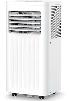 COWSAR 8,000 BTU Portable Air Conditioners, Portable AC Unit Cools Up to 350 Sq.Ft, Built-in Cool, Dehumidifier, Fan, Sleep Modes, Room Air Conditioners with LED Display/Swivel Wheels/Remote