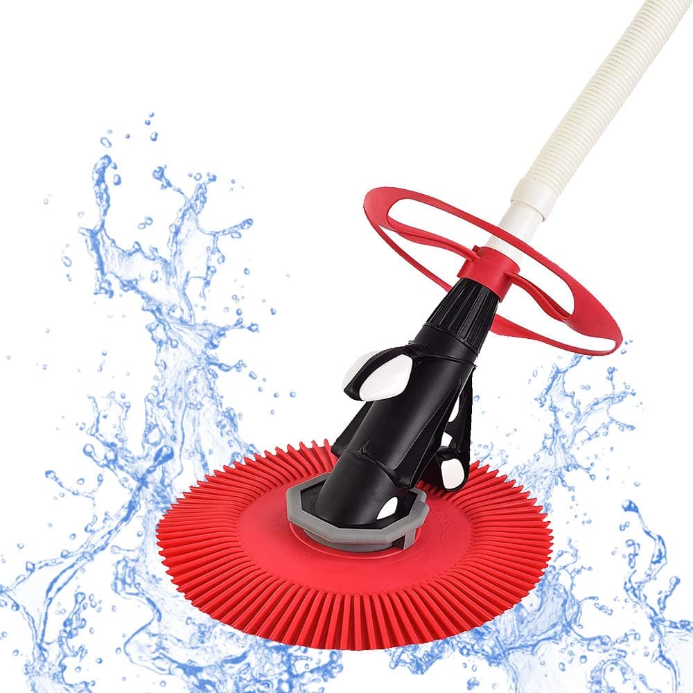 POOLWHALE Professional Automatic Swimming Pool Vacuum Cleaner,Powerful Suction That Clean Swimming Pool Debris,Cleans Floors,Walls and Steps,Suitable for Inground and Above Ground Pools (Red)