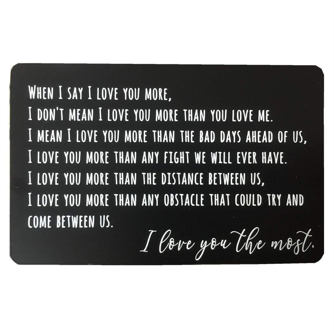 Engraved Wallet Insert Card Anniversary Present for Him Husband Birthday Present Personalized Love Message Card Metal Wallet Card Groom's Gift for Men Valentines Wedding Day Gift Husband Father's Day