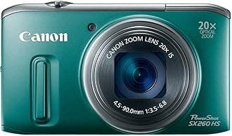 Canon PowerShot SX260 HS 12.1 MP CMOS Digital Camera with 20x Image Stabilized Zoom 25mm Wide-Angle Lens and 1080p Full-HD Video (Green) (OLD MODEL)