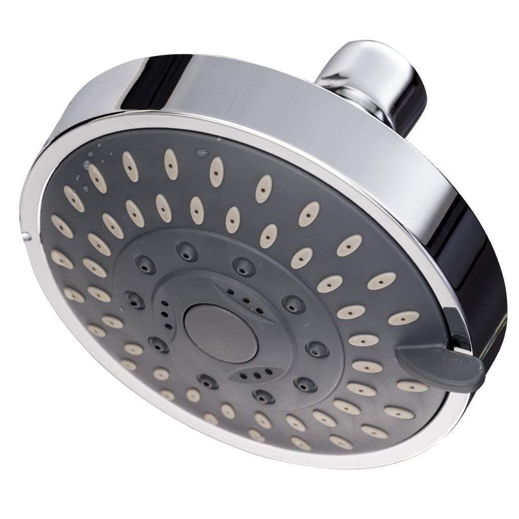 4-Inch Rainfall High Pressure Shower Head,Luxury Spa Fixed Showerhead,Adjustable Swivel Joint, 5 Spray Settings Fits Shower Arm Cylindrical Thread Outer Diameter 19 mm