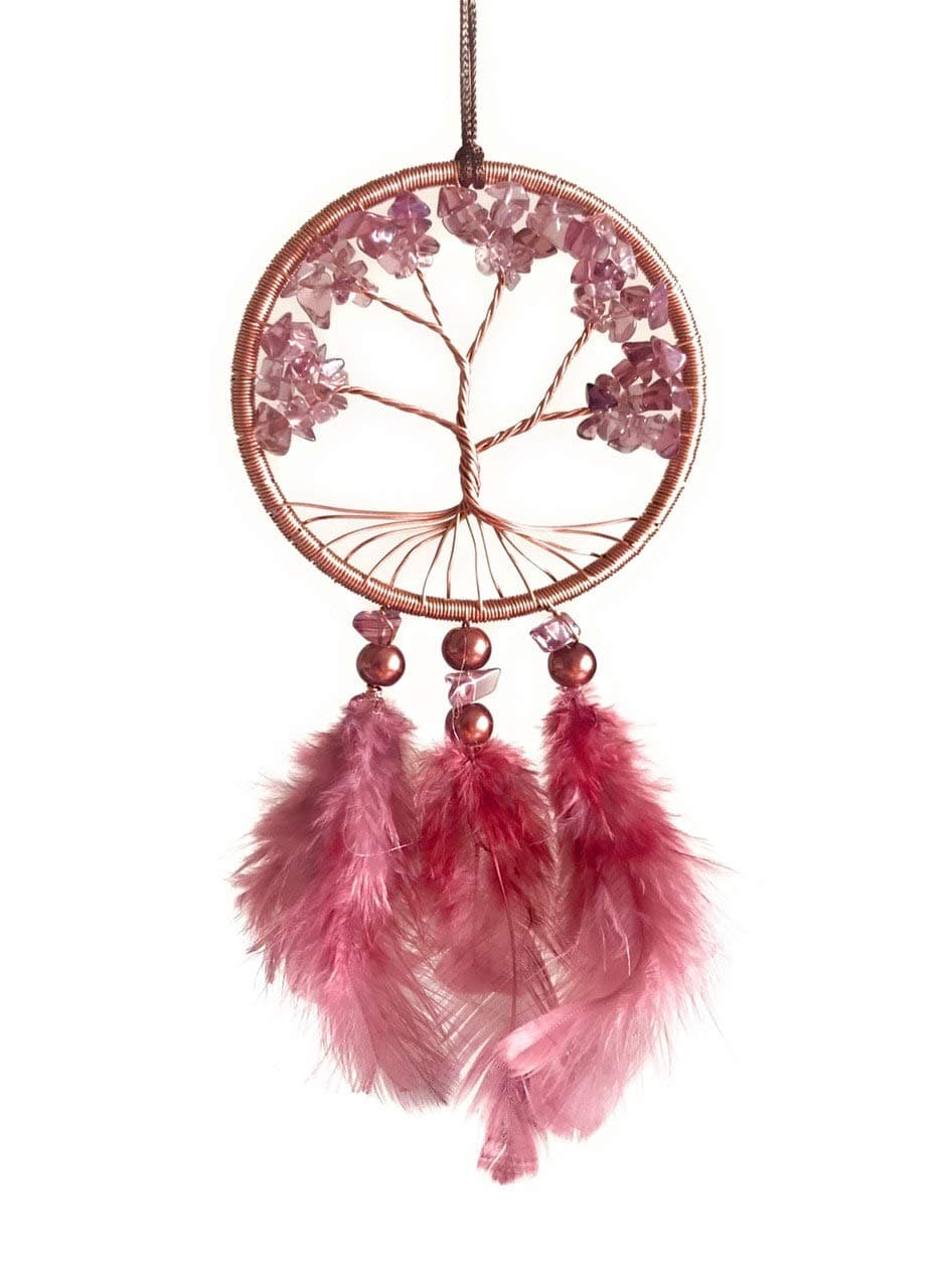 Metal Hanging Dreamcatcher (Small, Pink)