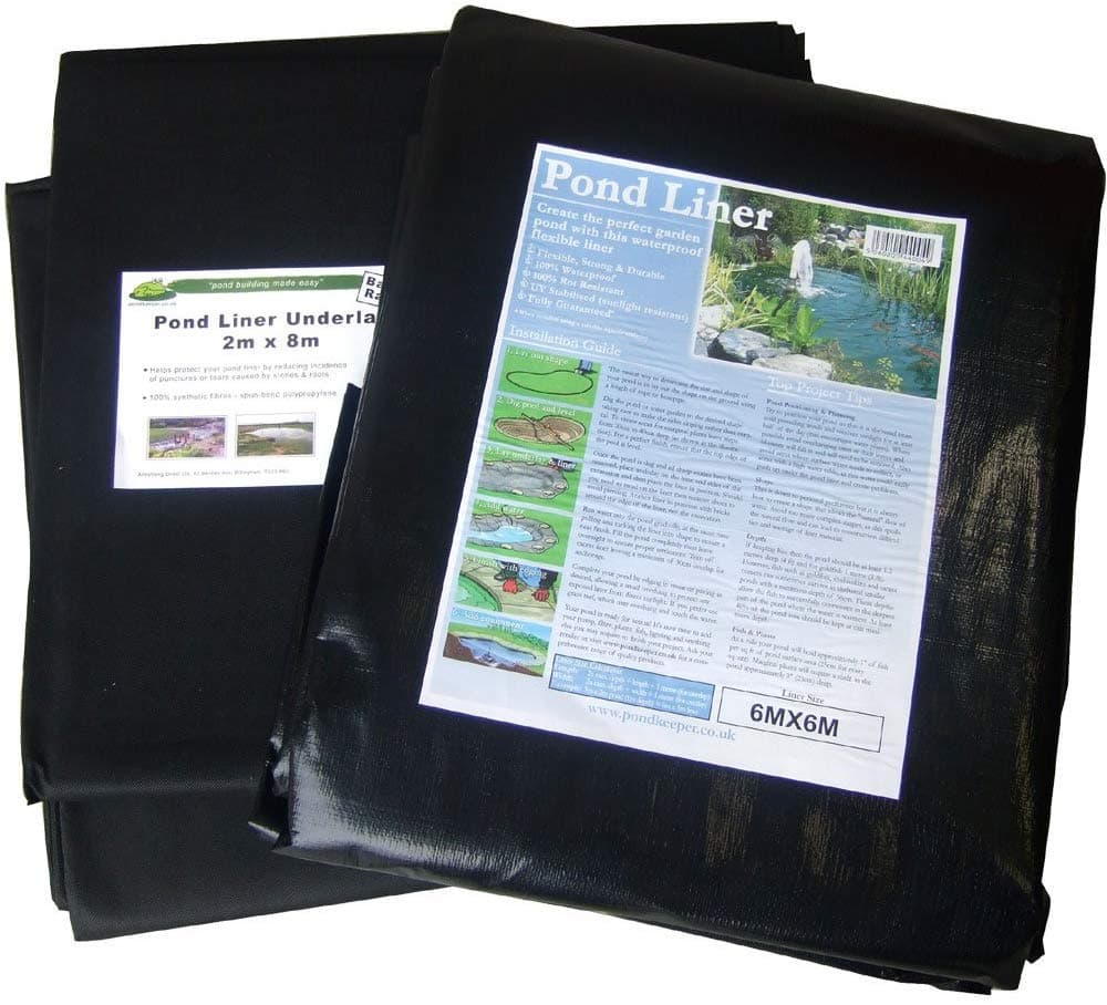 Pond Liner 2.5m x 2.5m (8' 2" x 8' 2") 40yr Guarantee with Free Underlay