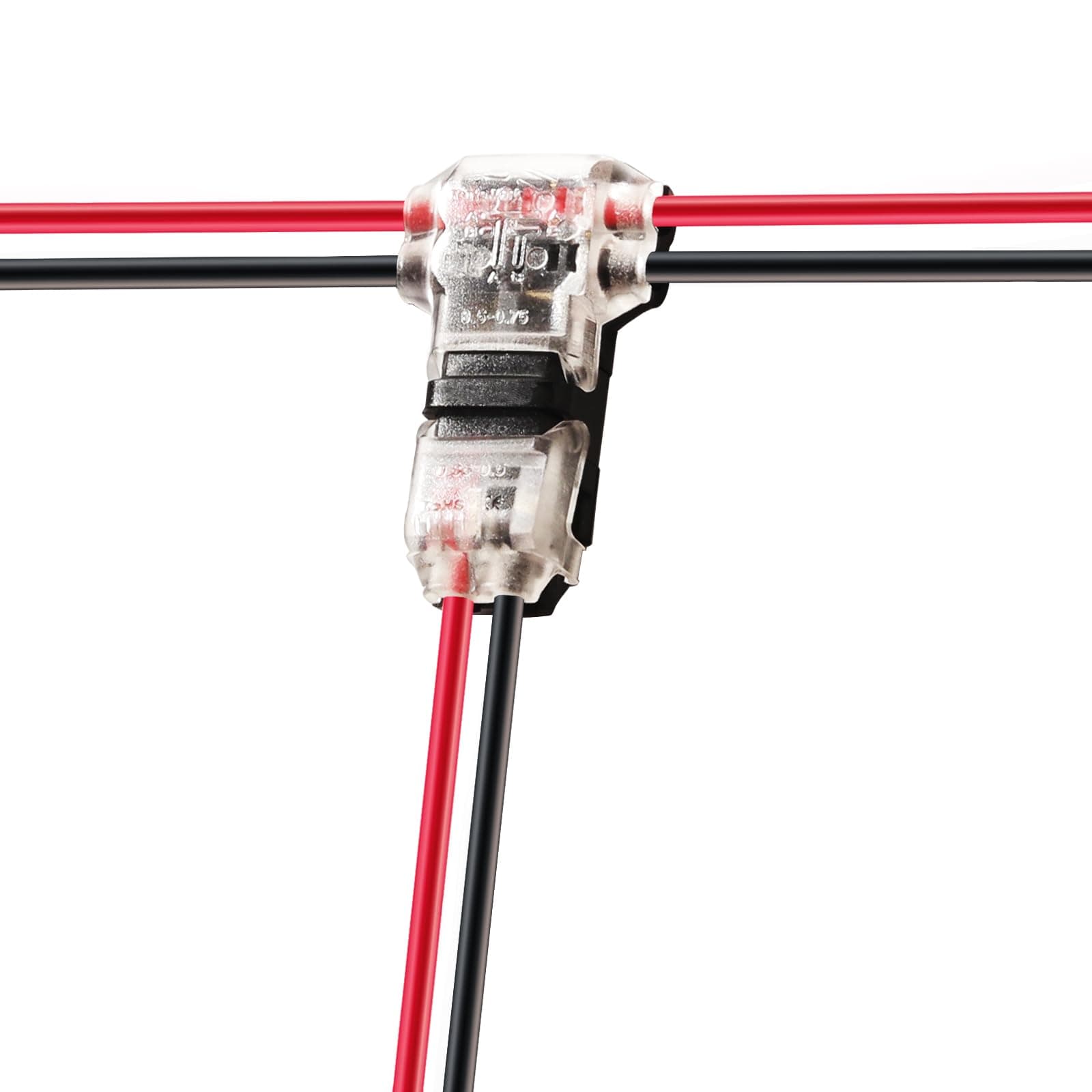 Wire Connectors - Low Voltage T Tap Wire Connectors, 3 Way Wire Connector, T Type 2 Pin Solderless No Wire Stripping Required for LED Strip, Automotive Connection Fits 24-20 AWG 12 Pack
