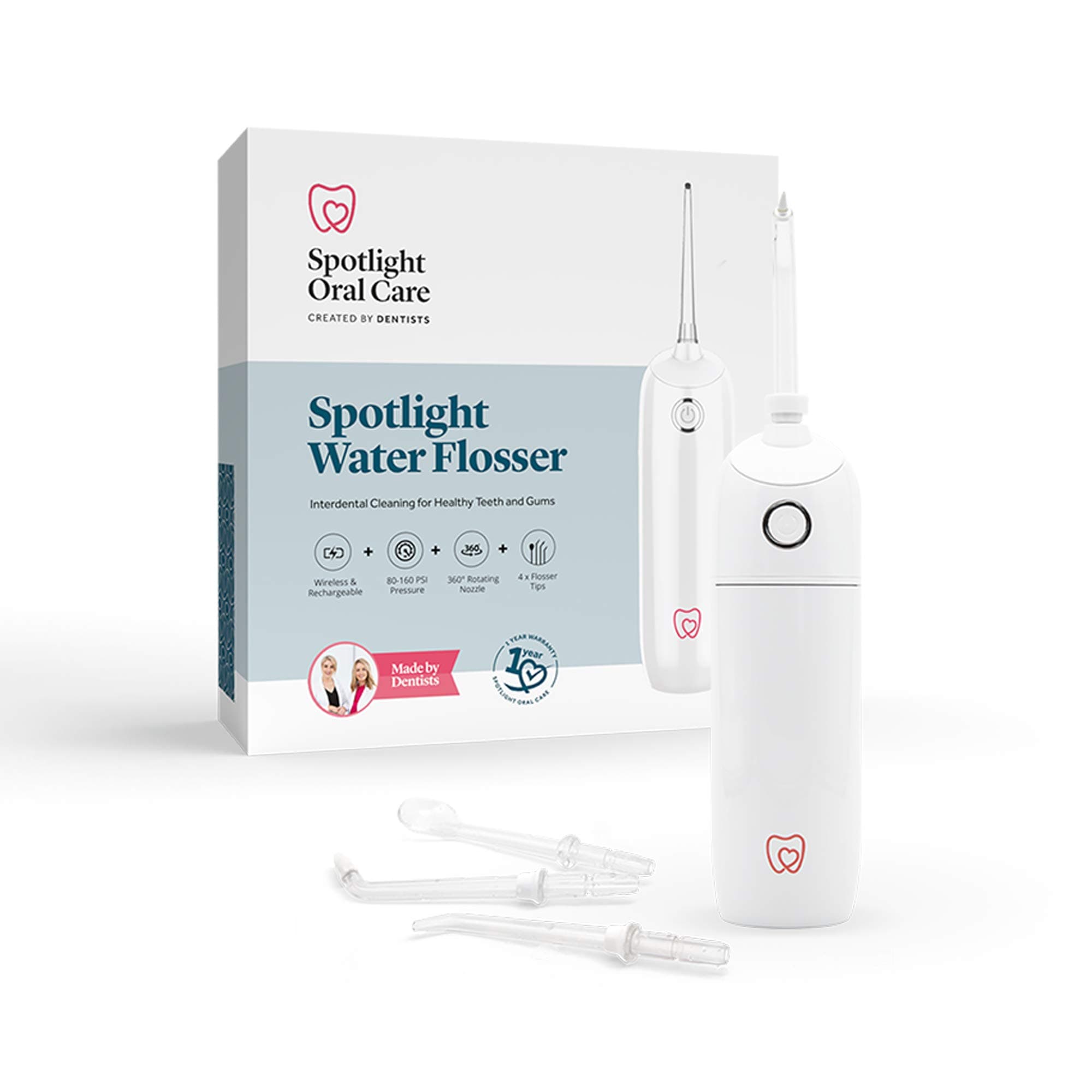 Water Flosser | Gently Removes Plaque & Bacteria from Between Teeth | 3 Operating Modes | Includes 4 Specialized Tips