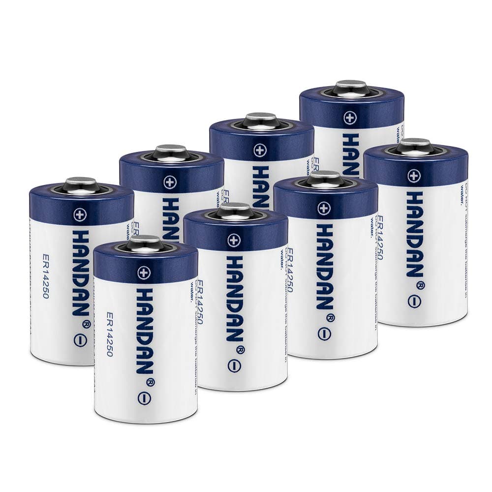 XGATML Yifantacy 8 Pack ER14250 Battery 1/2 AA Size LS 14250 3.6V 1200 mAh Lithium Batteries (Non Rechargeable) Compatible for Dog Watch Fence Collars, Some of Baby Movement Monitor, Alarm Systems