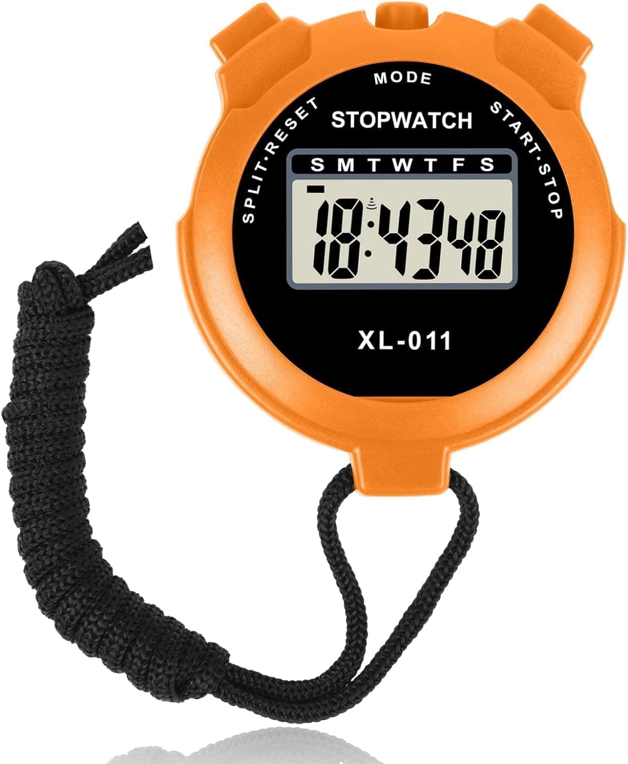 Digital Sports Stopwatch Timer,Single Lap Split Digital Stopwatch with Alarm,Multi-Function Large Display STOPWATCH Countdown Timer,Shockproof stopwatch for Coaches,Swimming,Running,Sports,Gym(Orange)