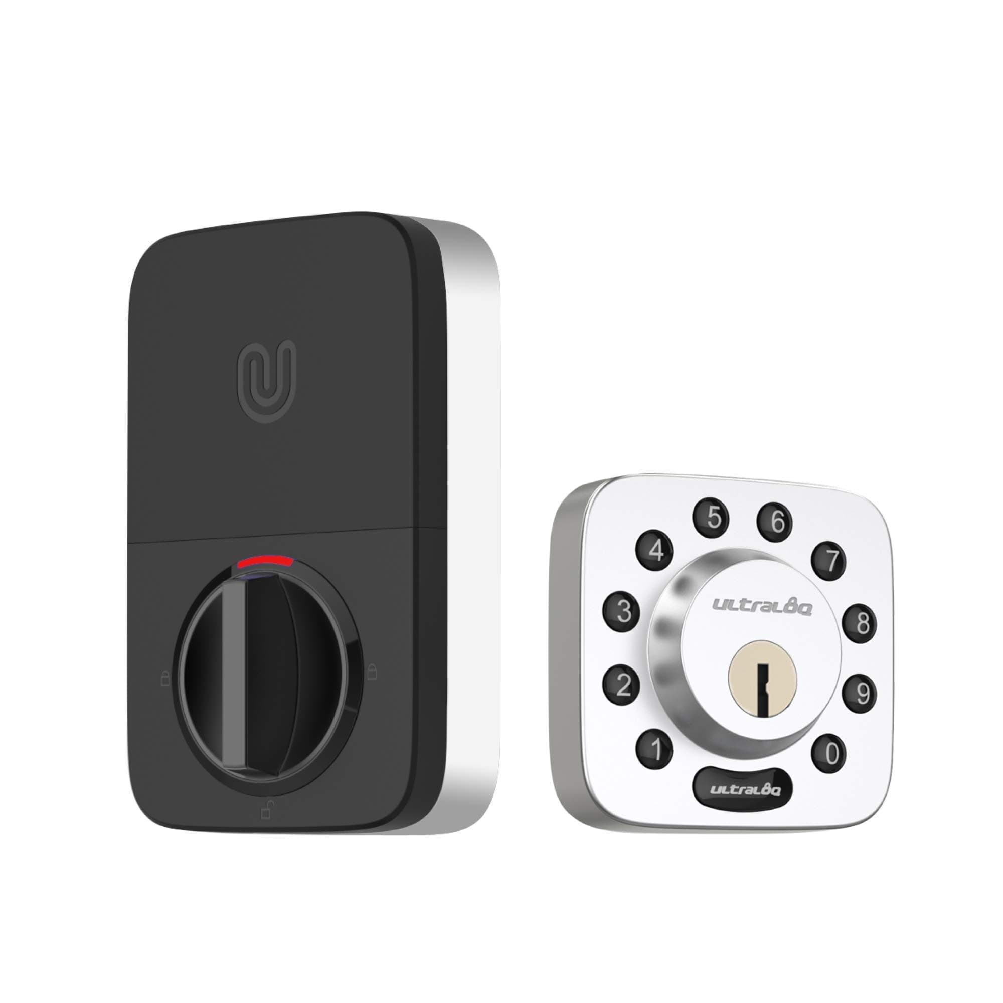 ULTRALOQU-Bolt Bluetooth Enabled Keypad Smart Deadbolt (Satin Nickel) | 5-In-1 Keyless Entry | Smartphone App For Ios And Android | Anti-Peep Code | Auto Unlock & Auto Lock | Match Home Aesthetics