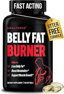 UNALTERED Belly Fat Burner for Men - Natural Weight Loss Pills to Support Reduced Body Fat, Preservation of Lean Muscle Mass, and a Healthy Metabolism - CLA Dietary Supplement - 90 Softgel Capsules