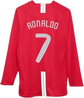 Ronaldo #7 Man U Retro Red Long Sleeve 07/08 Soccer Jersey for Men Fan Version