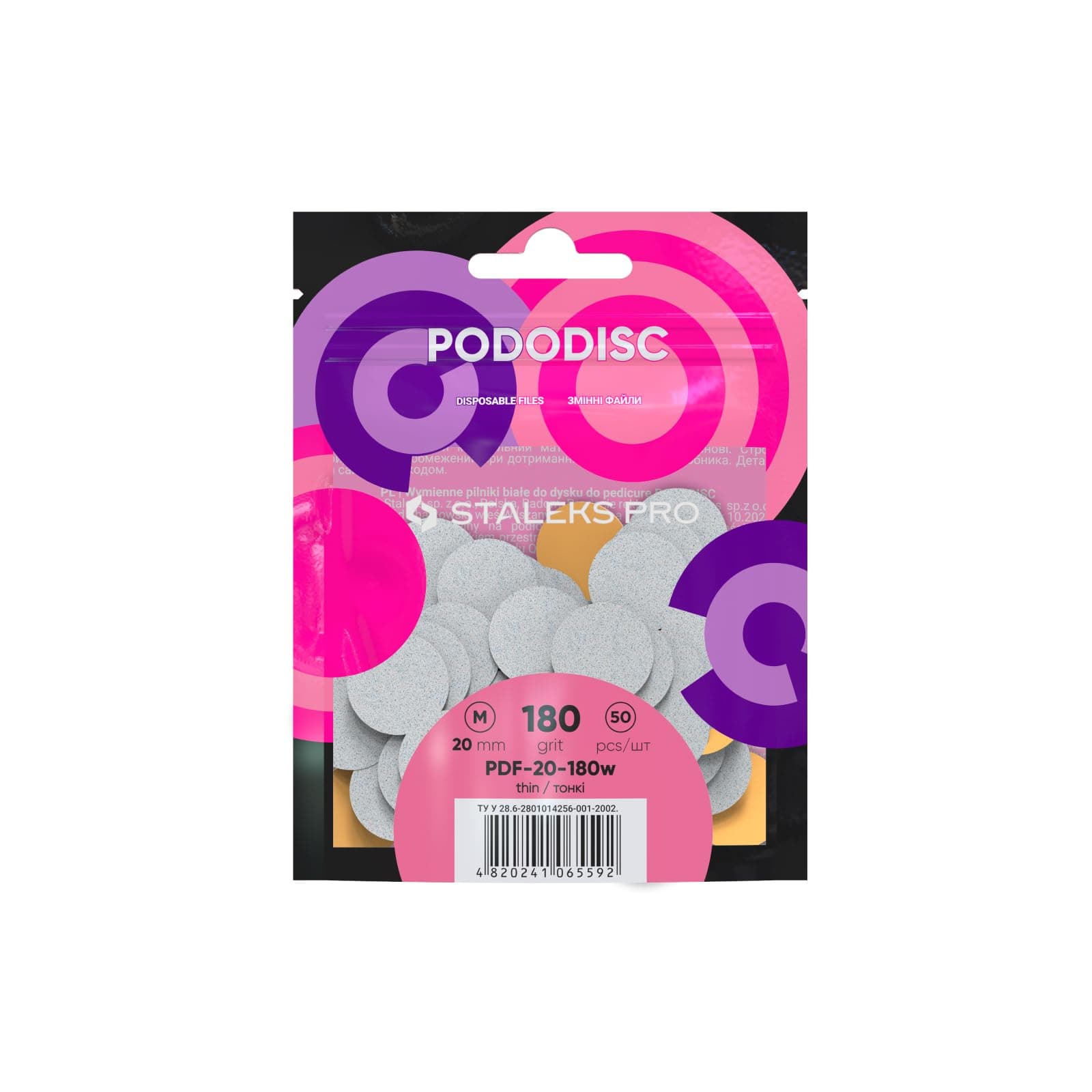 Staleks Pro Disposable White Files – Compatible Only with PODODISC M Expert –...