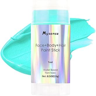 Mysense Teal Face Body Hair Paint Stick,Water Based Washable Temporary Hair Paint,Non-toxic Cream Body Paint for Adults Halloween Costume Special Effects Cosplay Makeup,0.5oz(15g)
