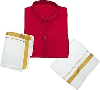 Boys Traditional Adjustable Lungi Dhoti Shirt Mundu Set (CMonly-$)