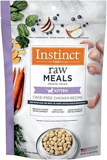 Instinct Freeze Dried Raw Meals for Kittens Grain Free Cage Free Chicken Recipe Cat Food, 9.5 oz. Bag