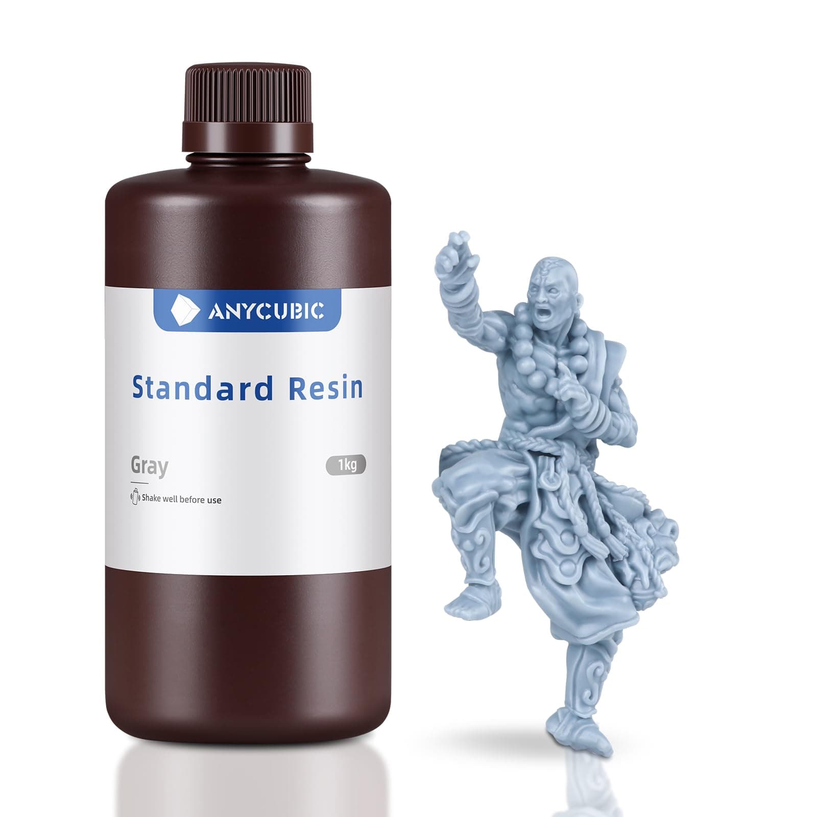 ANYCUBIC 3D Printer Resin, 405nm High Precision Fast Curing UV Photopolymer Resin for LCD 3D Printing, 1kg Grey