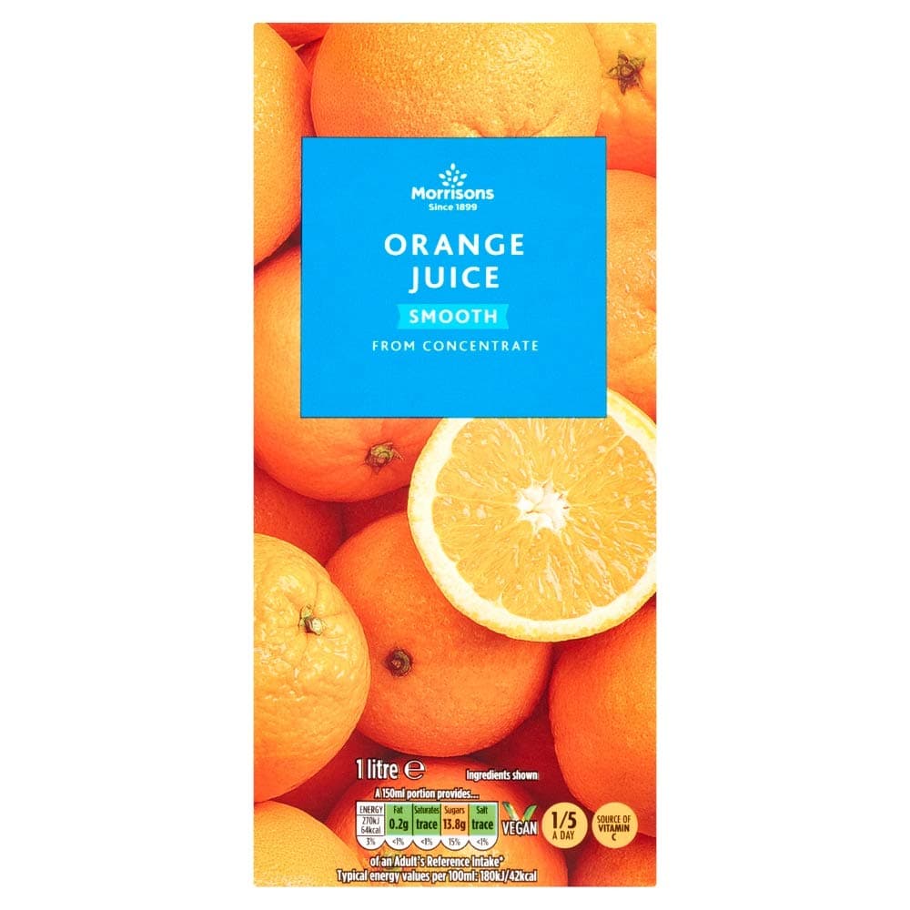 Morrisons Smooth Orange Juice From Concentrate 1L