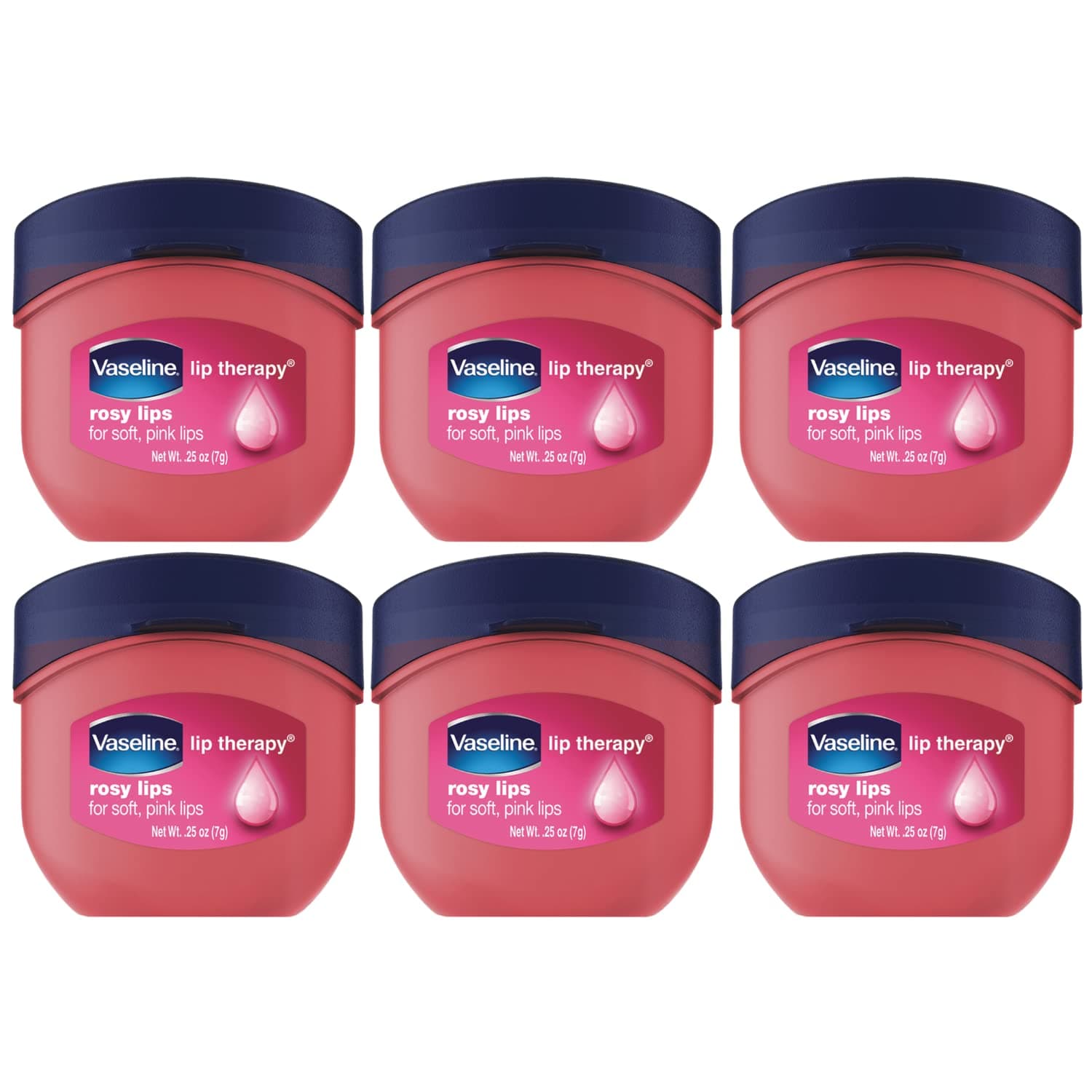 Vaseline Lip Therapy Rosy Lips 6-Pack