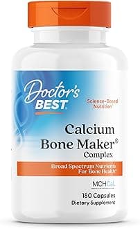 Calcium Complex Supplement for Women & Men - Bone Strength & Health Support Caps, Vitamin C, D3, K2, MCH-Cal, Magnesium, & Potassium Citrate Complex, Non-GMO - 180 Capsules