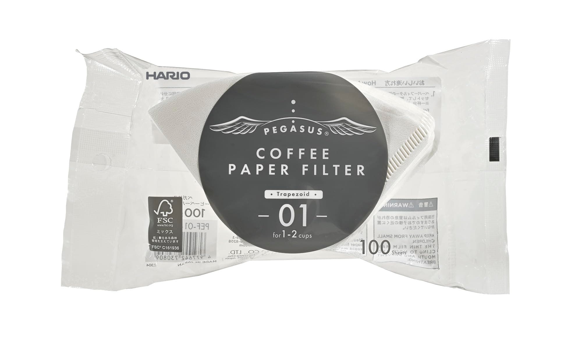 Pegasus Flat Bottom Filters, Size 01, White, 100ct