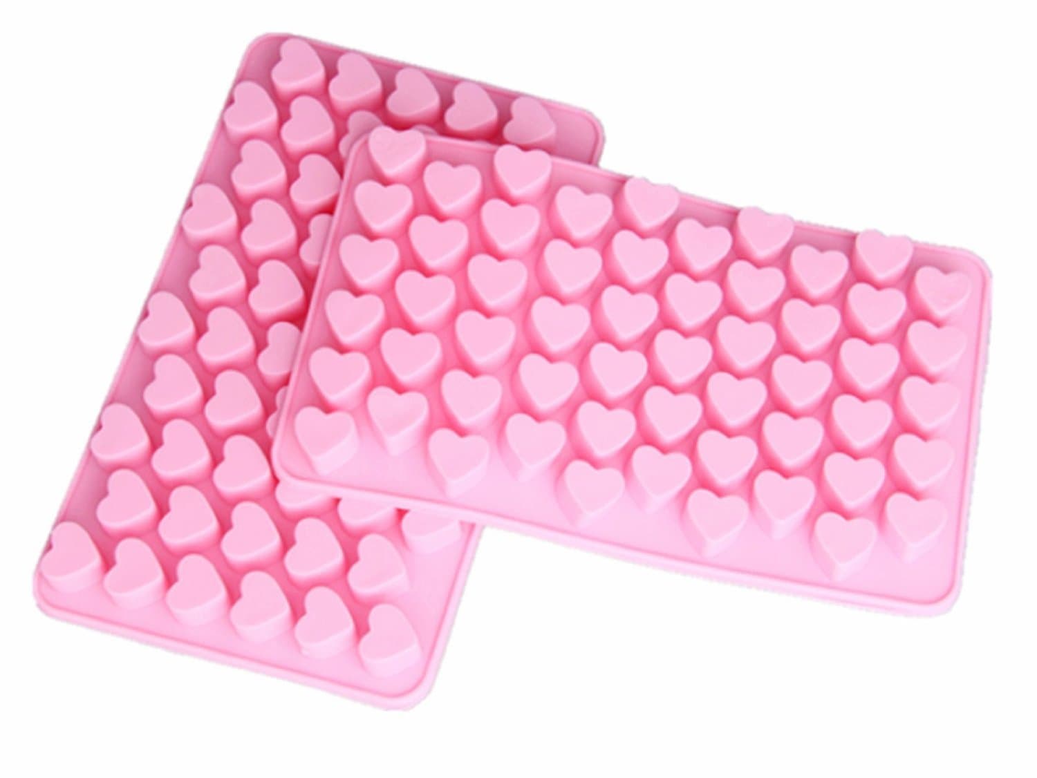 Cy3Lf Mini Silicone Heart Shape Ice Cube Candy Chocolate Mold (Pack of 2)