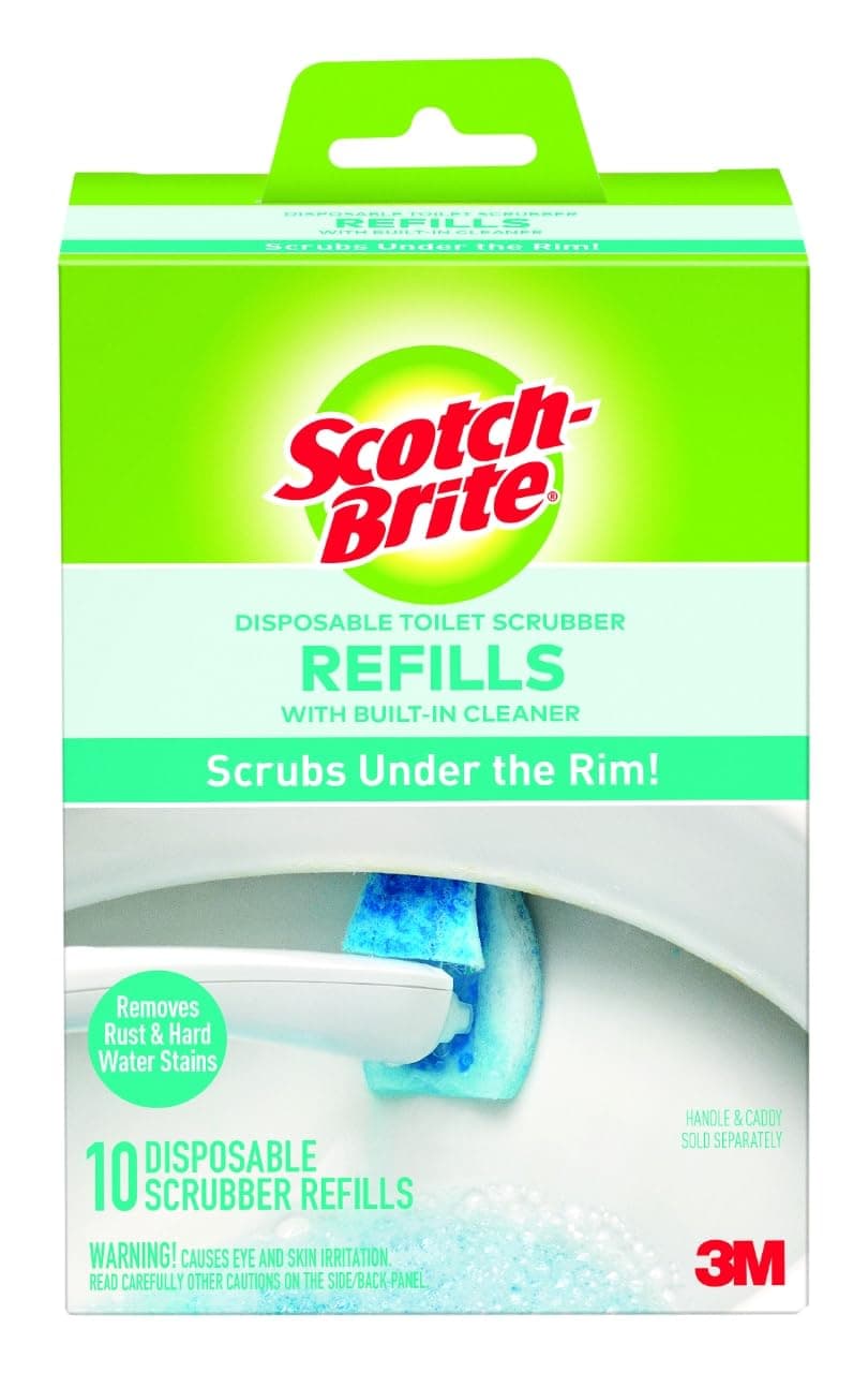 Scotch-Brite Disposable Toilet Scrubber Refills, Removes Rust & Hard Water Stains, 10 Disposable Refills Blue