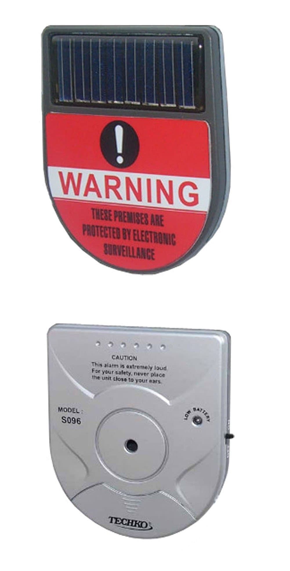 Techko S096 Indoor Vibration Sensor Alarm, Solar Powered, Ultra Slim Design