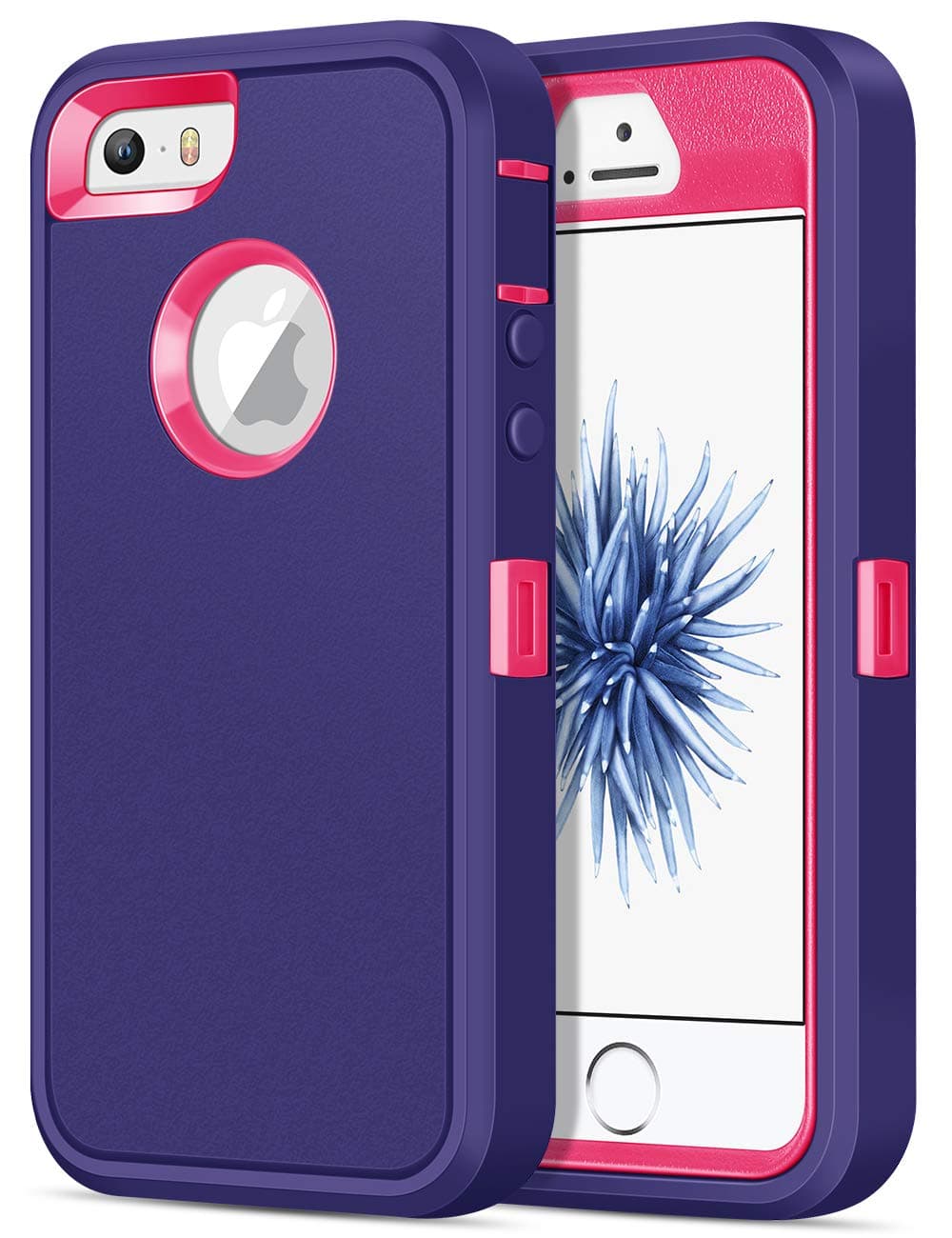 Jelanry for iPhone 5/ 5S/ SE 1st Generation (2016) Rugged Series Case -Purple, Heavy Duty Shockproof Dual Layer Protective Shell Anti-scratches Non-slip Bumper Hybrid Matte Armor Back Cover Phone Case