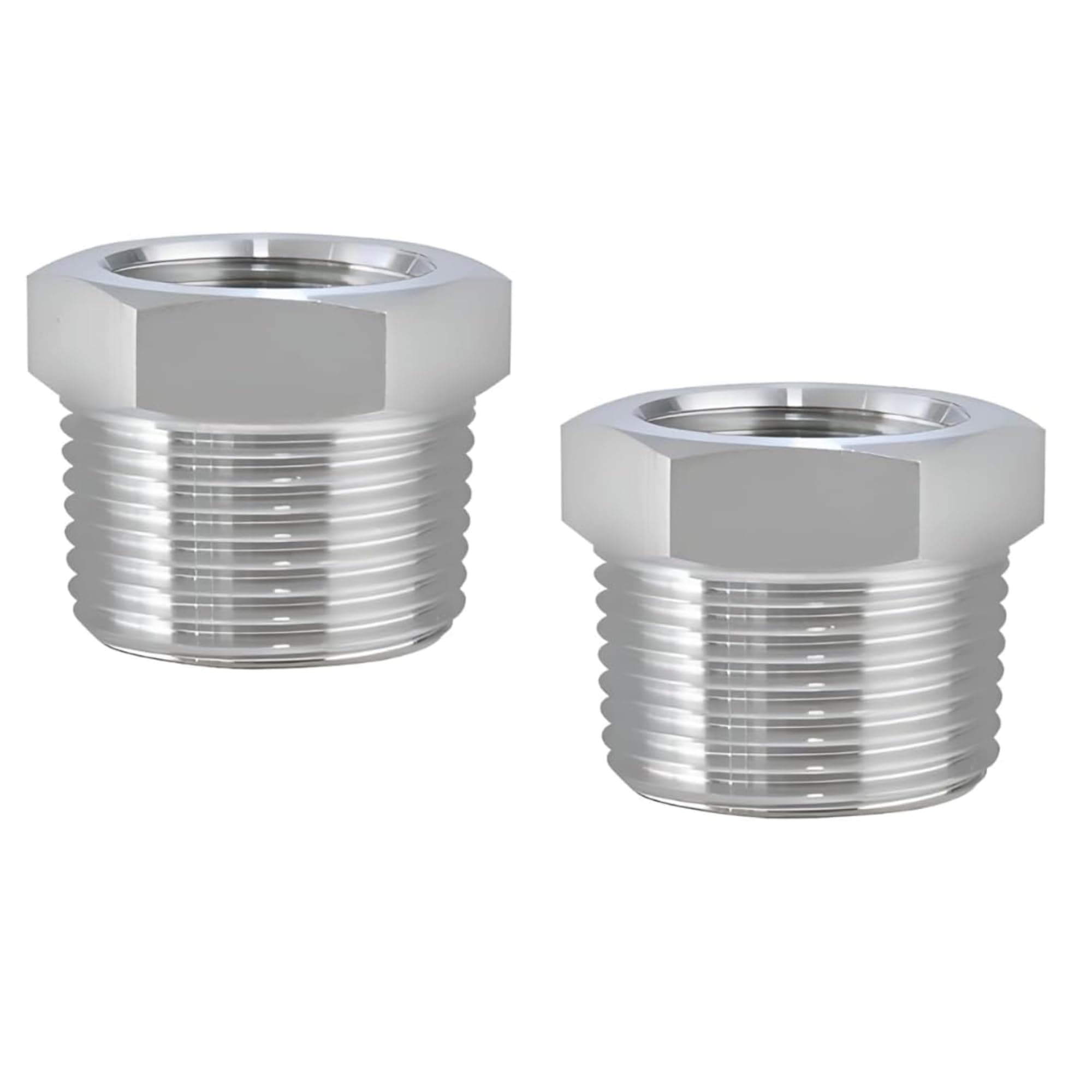 KINIK Brass Hex Pipe Bushing Reducer Adapter – 1/4" Female x 1/2" Male Thread (Pack of 2) – Heavy-Duty Brass Fitting for Plumbing, Water Lines, and Air Compressors