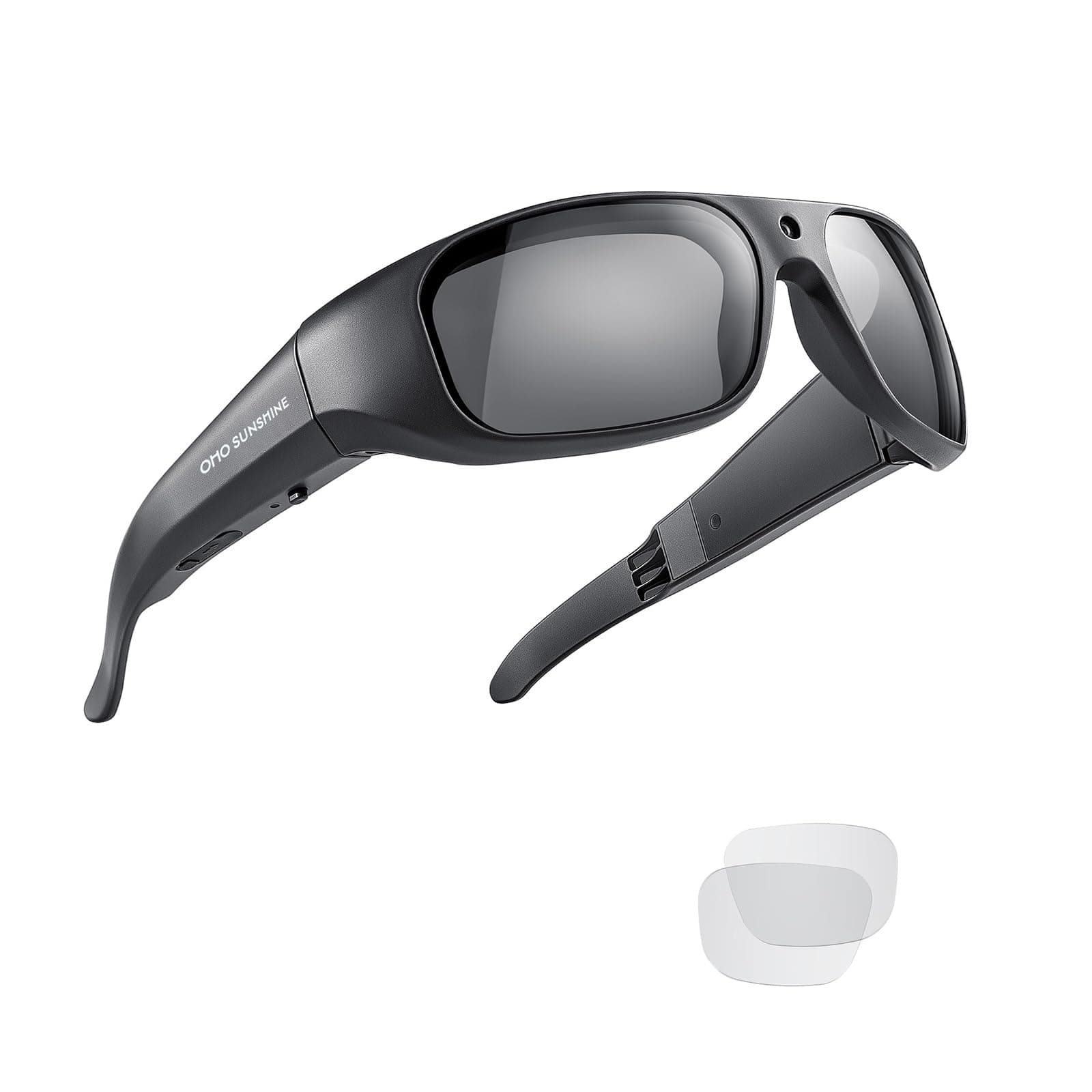 OhO 4K Ultra HD Camera Glasses,32GB Built-in Memory Smart Glasses with UV400 Sunglasses Lens for Outdoor Sport, Black Frame-black Lens 32g(628 4k), 32G