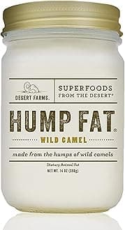 Desert Farms - Real Organic Cooking Camel Hump Fat - Paleo and Keto Certified - Quickly Melting Use For Fry [High Smoke Point] - 31 Fatty Acids & Gluten-Free - Made In The USA [14 oz]