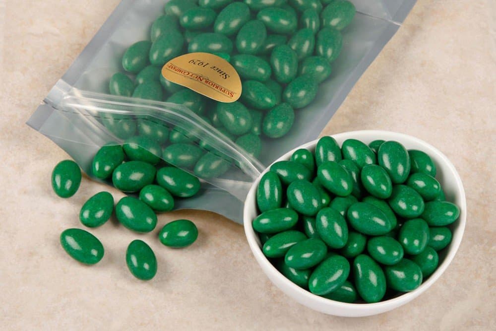 Dark Green Jordan Almonds (1 Pound Bag)