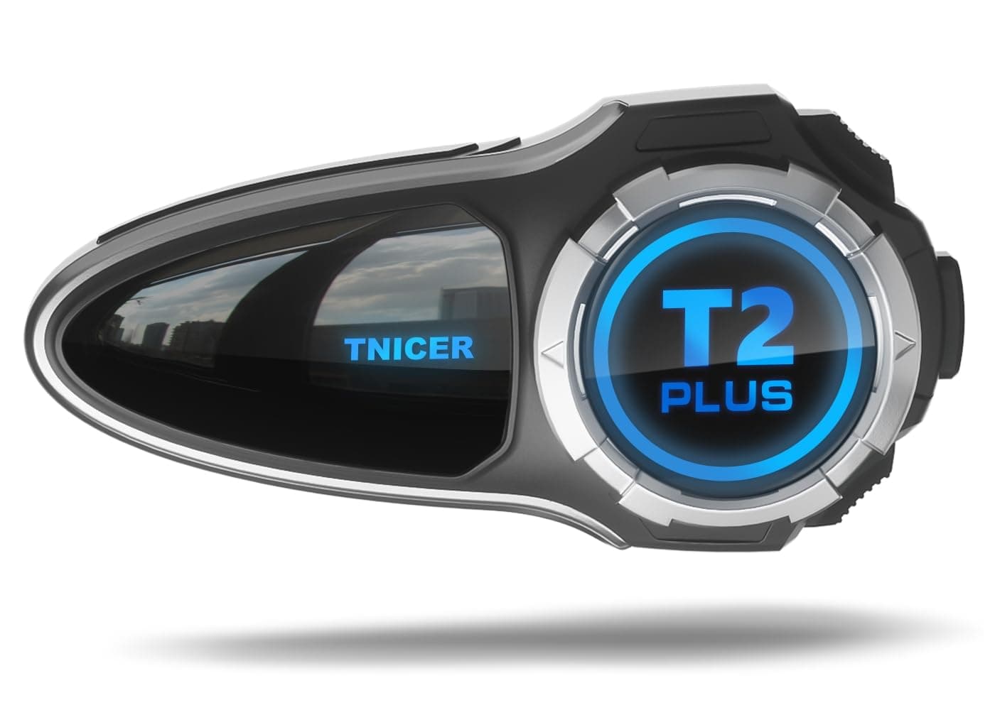 Motorcycle Bluetooth Headset T2Plus Dual Chip MESH Intercom 10-Way Motorcycle Helmet Bluetooth Helmet Intercom Communication Systems with Double Coil Subwoofer Speakers (Black/Silver)