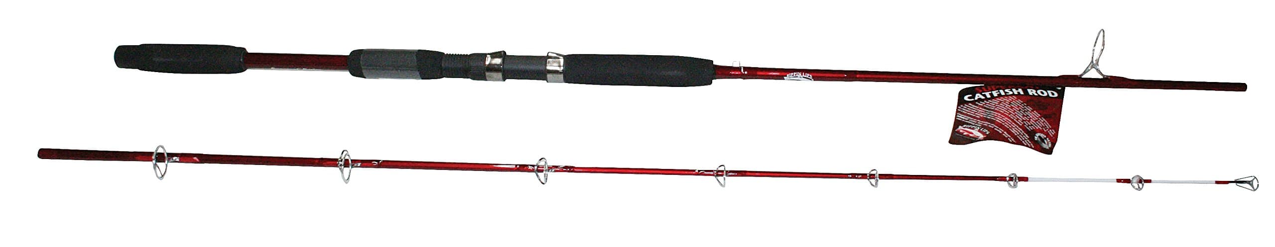 Rippin Lips Supercat Medium Light Spinning Rod (2 Piece), Red, 7'6"