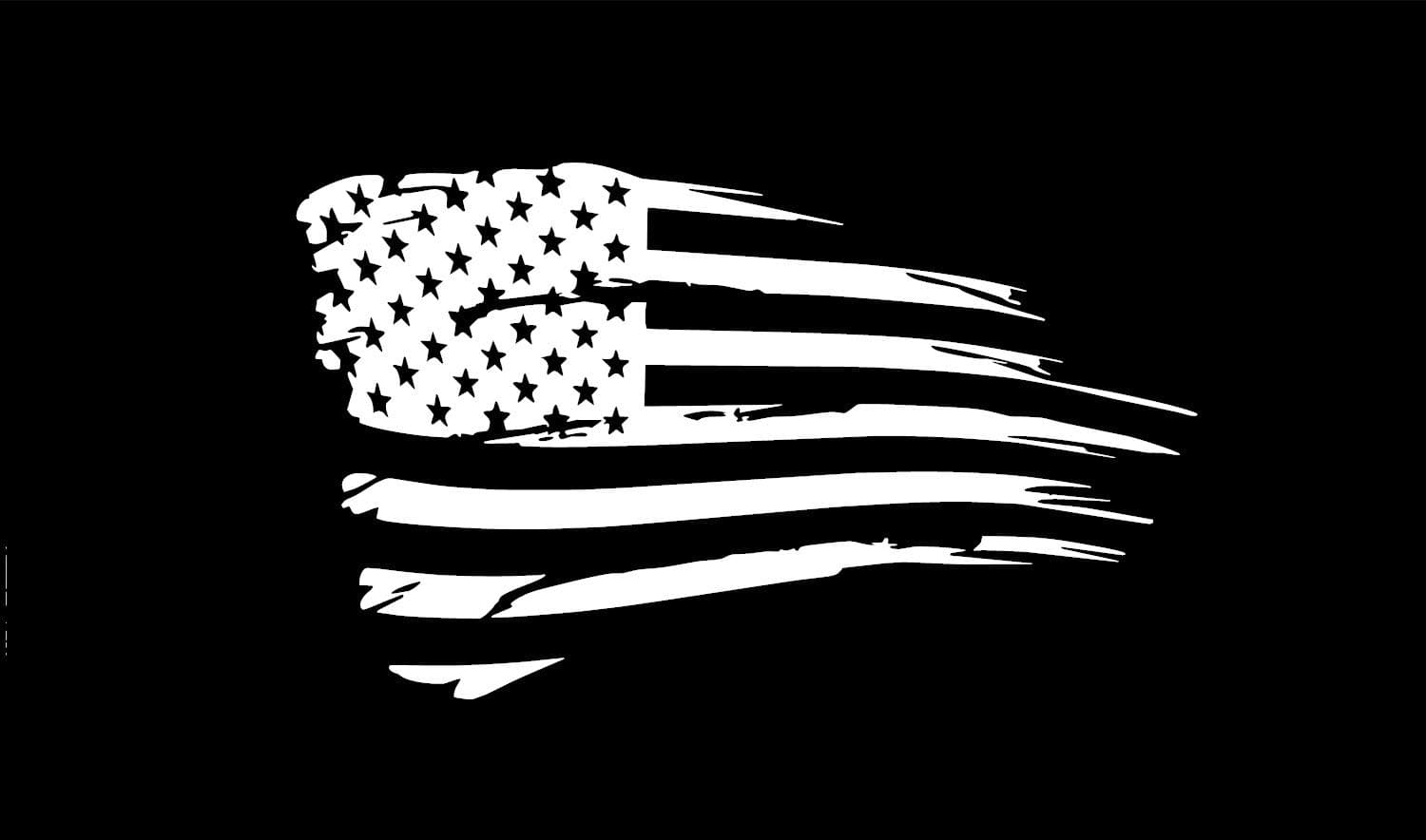 Rustic Distressed Tattered American Flag Decal Vinyl Sticker