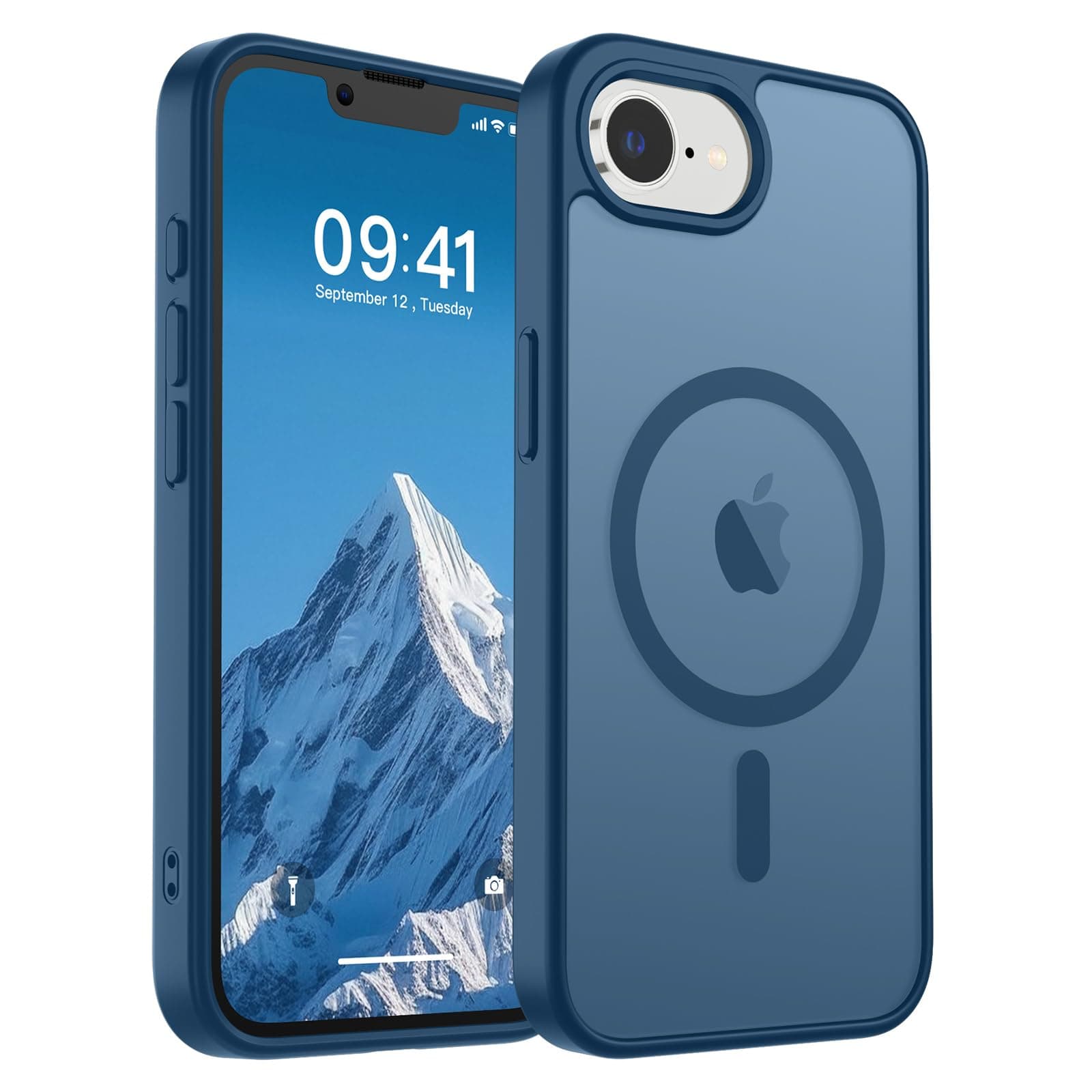 SUPFINE Magnetic for iPhone 16e Case 2025 (Compatible with MagSafe)(Military Grade Drop Protection) Slim Translucent Matte Shockproof with Anti-Fingerprint Phone Case,Deep Blue