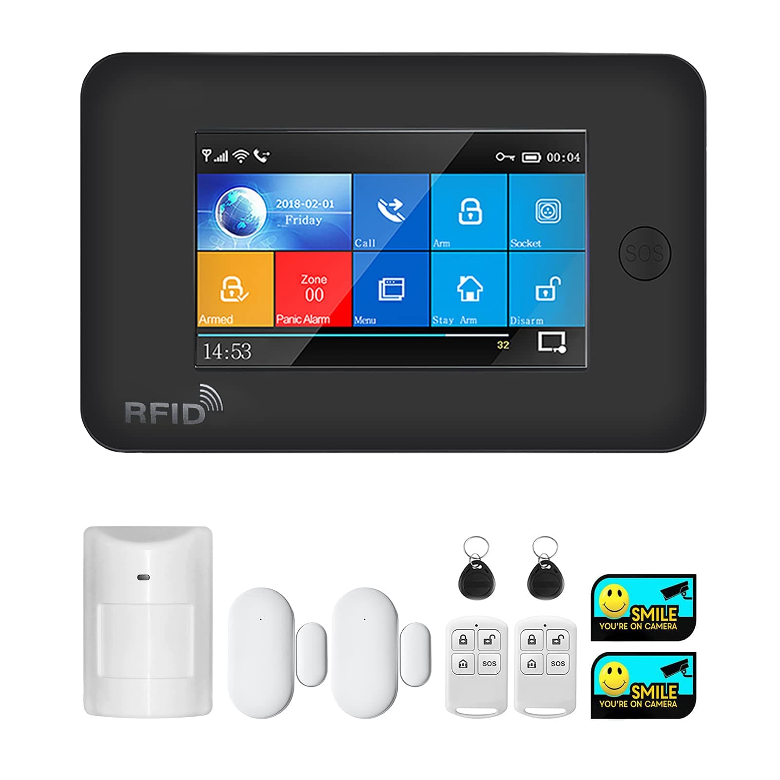JCHENG Wi-Fi and cellular Switchable Security Alarm System, Home and Business Burglar Security, 99 Wireless Defense Zones, Pet-friendly PIR Detector, Work with Alexa and Remote APP Control