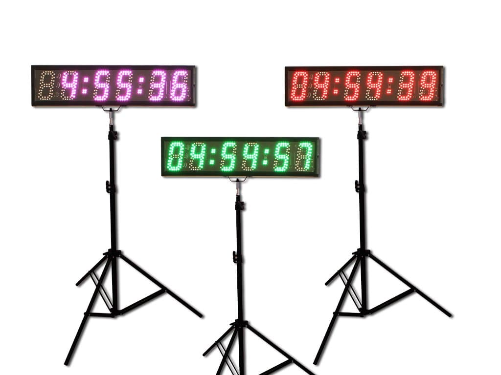 Eu 5" 6 digits 7 Colors LED Countdown Clock Race Timing For Running Events Phones APP With IR Remote