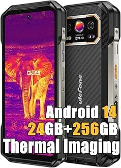 Ulefone Armor 27T Rugged Phone with Thermal Imaging Camera, 24GB+256GB MTK G99 Android 14 Smartphone, 10600mAh 50MP+64MP Night Vision, 6.78" FHD+ 120Hz, IP68/69K Waterproof Dual SIM 4G Smartphone NFC