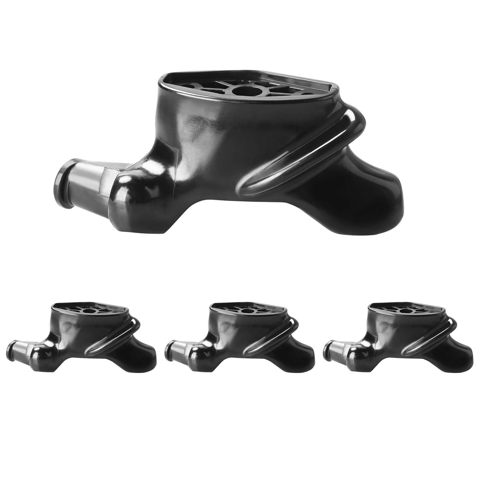 4-120129b Wing Style Black Plastic Duck Head 4P