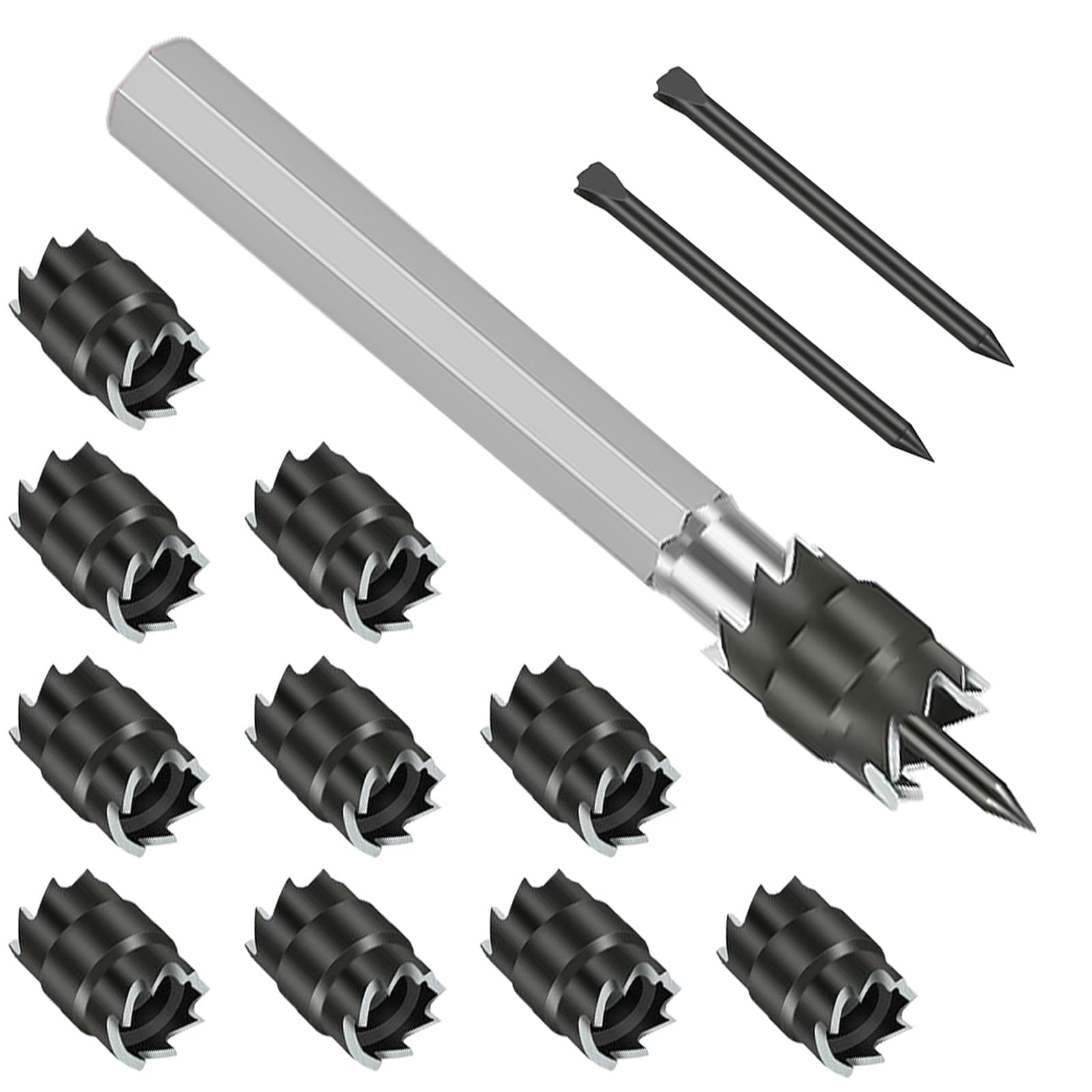 EEEkit Rotary Spot Weld Cutter Sets Double Sided 13-pack, 3/8" HSS Spot Weld Cutter Remover Drill Bits Hex Sheet Metal Hole Cutter Remover for Power Drill Spot Welding