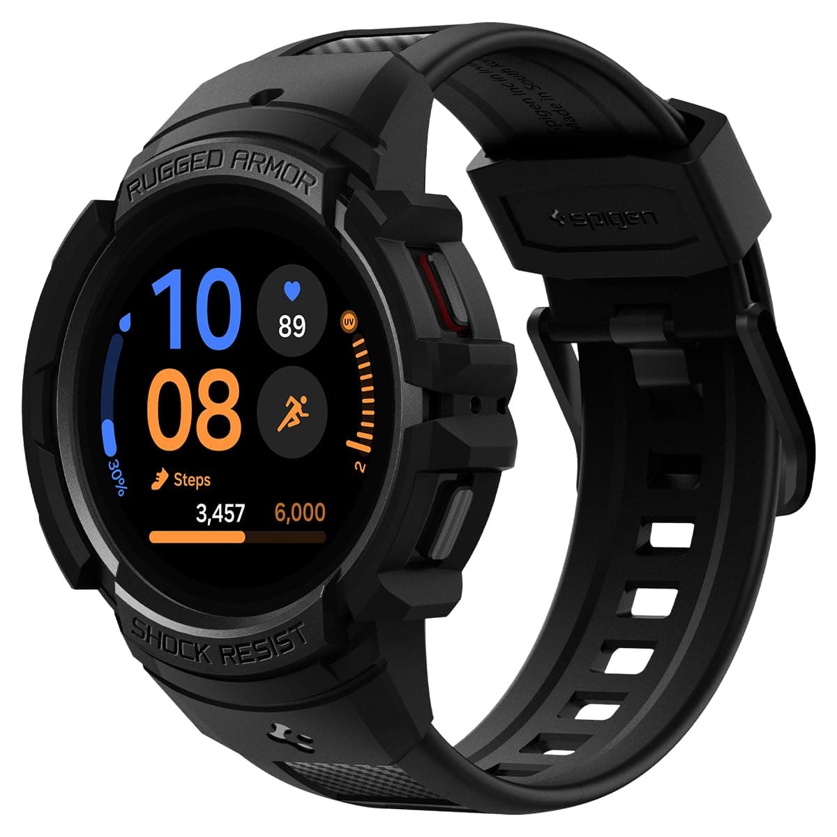 Rugged Armor PRO designed for Samsung Galaxy Watch 4 Case with Band 40mm (2021) - Black