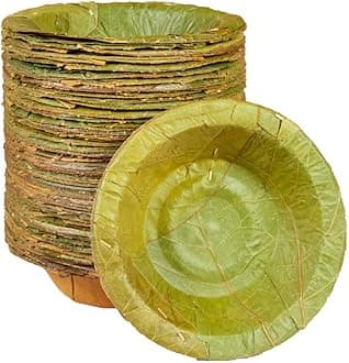 Disposable | Siali Leaf Dessert Bowl (with Corrugated Sheets) | Medium | 5.5 inch | Set of 25 | (Green)