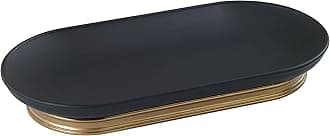 Avanti LinensVanity Tray, Guest Bathroom Essentials, Modern Home Decor (Memphis Collection, Black)