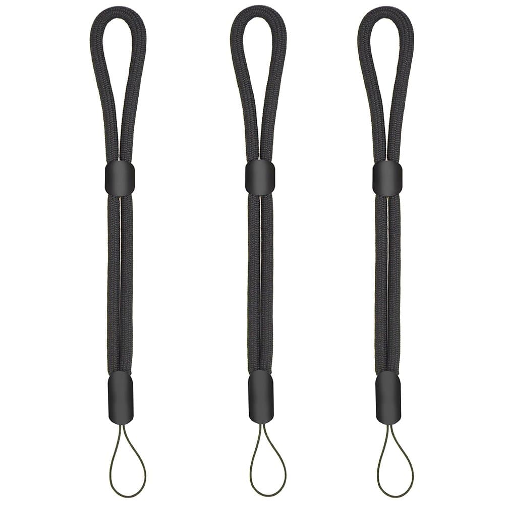 Adjustable Wrist Straps Hand Lanyard, 3 Pieces for Camera USB Flash Drives Keys and Other Portable Items Black (9.5")