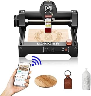 LONGER Ray5 mini Laser Engraver, 12000mm/min High-Speed Cutter for Wood, Metal, Acrylic, Leather, DIY CNC, 140x130mm Engraving Area, WiFi, Emergency Stop Safety (2.5W)