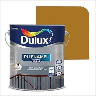 PU Enamel High Gloss Finish Paint for Interior Exterior Metal & Wood Surfaces with Fast Drying Anti-Rust & Complete Coverage (1 Litre, Golden Brown) | 3 Years Warranty